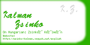 kalman zsinko business card
